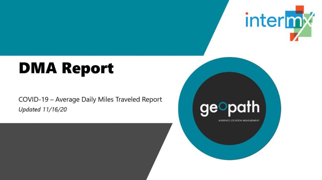 DMA Report | November 16th, 2020 <br/> <span style='color:#000000;font-size: 18px;'>Report showing travel trends for every DMA across the country</span>
