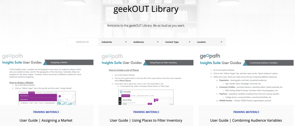 Now Available – NEW Geopath Insights Suite User Guides!