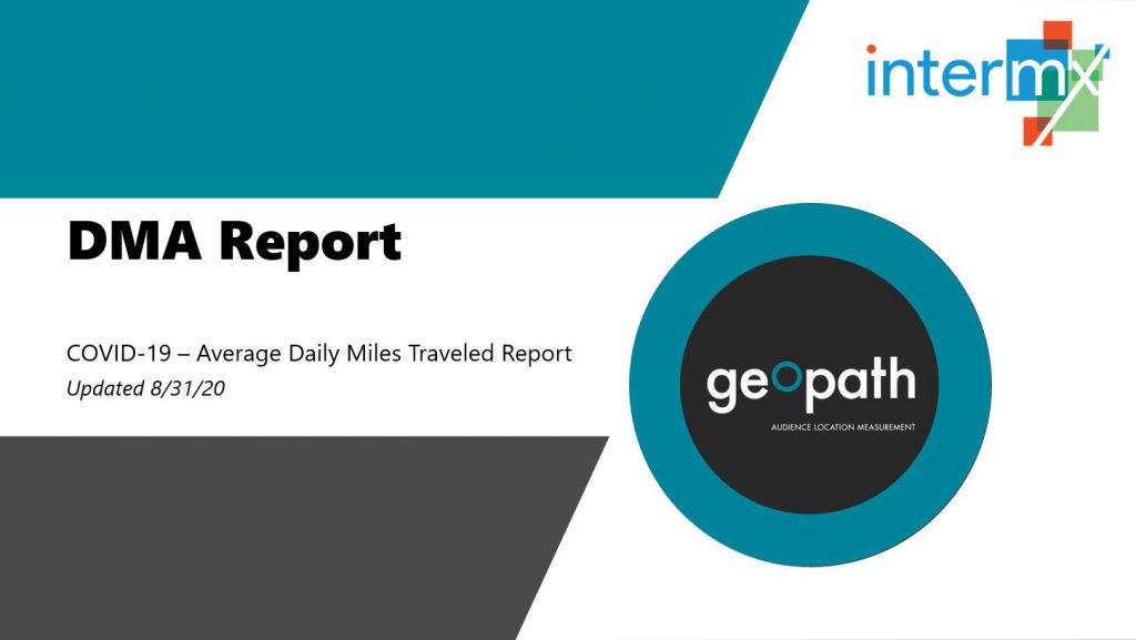 DMA Report | August 31st, 2020 <br/> <span style='color:#000000;font-size: 18px;'>Report showing travel trends for every DMA across the country</span>