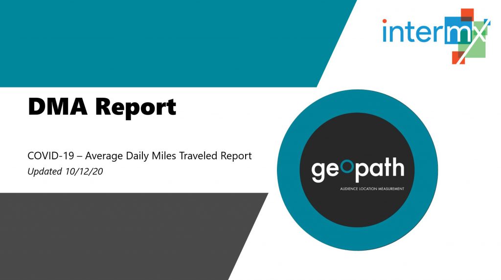 DMA Report | October 12th, 2020 <br/> <span style='color:#000000;font-size: 18px;'>Report showing travel trends for every DMA across the country</span>